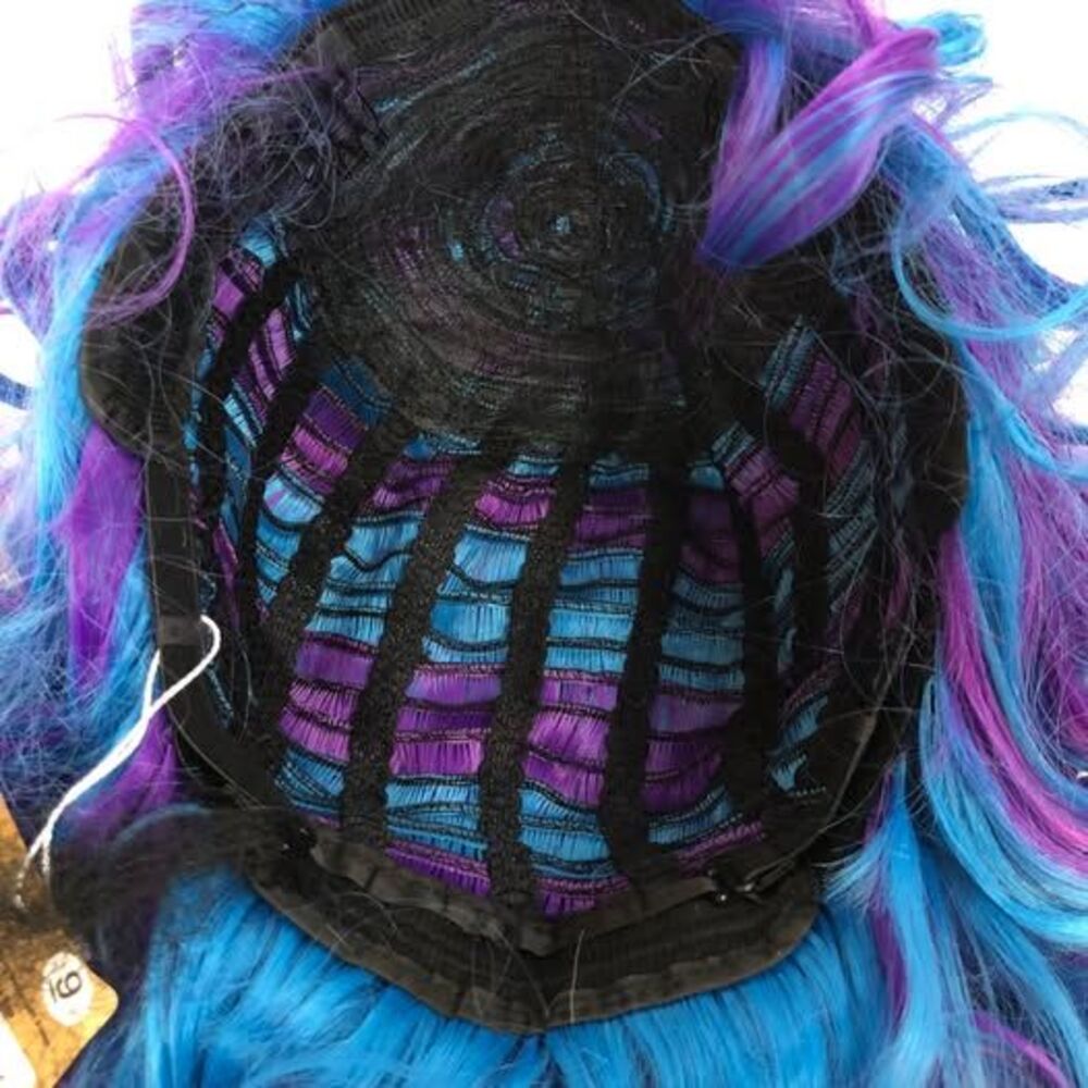 Fashion Wig Blue and Purple Curly Costume Cosplay New Heat Resistant - Picture 5 of 10